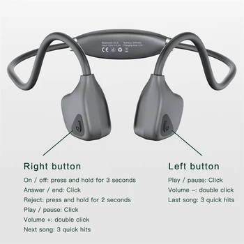 AIKSWE slušalice koštane vodljivosti Bluetooth Bežične sportske slušalice dišnog lampa HD stereo handsfree sa mikrofonom za trčanje 1