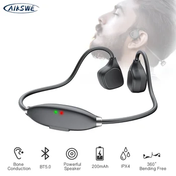 AIKSWE slušalice koštane vodljivosti Bluetooth Bežične sportske slušalice dišnog lampa HD stereo handsfree sa mikrofonom za trčanje 2
