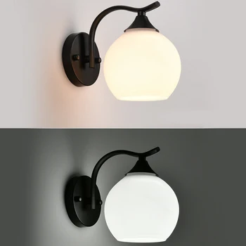 Moderni E27 LED Flame zidne lampe za kupaonicu, spavaće sobe, mali hodnik zidna lampa Nordic glass Indoor Wall Lighting AC100-265V 2