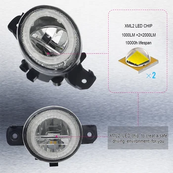 Automobil Angel Eye svjetla za maglu za Nissan Fuga Y50 2004-2009 LED dnevna podvozje svjetla za maglu H11 4000LM 12V pribor 1