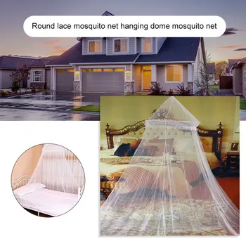 2019 topla rasprodaja 1pc mreža za komarce lijepa diljem svijeta elegantna okrugla cvjetne čipke krevet krov mrežaste zavjese kupola 2