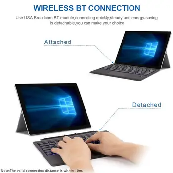 Bluetooth bežična tipkovnica magnetska uštedu energije tipkovnica za Surface Pro 7 / Pro 6 / Pro 5 / Pro 4 / Pro 3 1