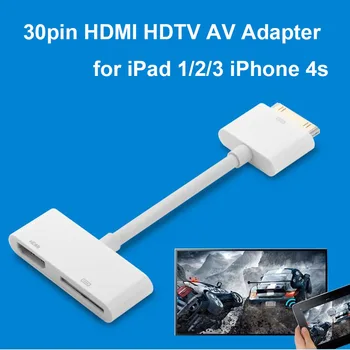 HDMI HDTV to Dock 30 Pin TV Adapter je pretvarač kabel za IPad 1 2 3 za IPhone 4 4s Apple Digital AV 30 pin to lightning Adapter 1