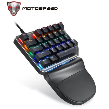 Motospeed K27 V30 Single Hand Mechanical Computer PC PUBG Gaming Keyboard 27 key Wired USB 9 LED Backlit Model Overwatch LOL 2