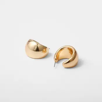 PuRui Punk Hoop Earrings Metal Geometric Statement Earrings for Women Gold Color Minimalist zimskim nakit poklon 2