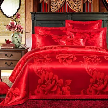 36 svila saten pink crvena luksuzni komplet posteljinu Queen King size Bed set duvet/deka krevetu set posteljine funda nordica cama 1