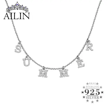 Aylin personalizirane osnovno pismo privjesak ogrlica žene s кубическим цирконием prilagođene nakit Božićni poklon za curu majke 2