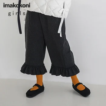 Imakokoni japanski slobodan jednobojnu široke hlače originalni dizajn раффлед široke hlače jesen 192752