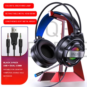 Šarene pluća gaming slušalice геймерские slušalica surround zvuk stereo žičane slušalice, USB mikrofon za PC laptop igra 1