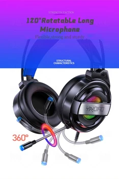Šarene pluća gaming slušalice геймерские slušalica surround zvuk stereo žičane slušalice, USB mikrofon za PC laptop igra 2