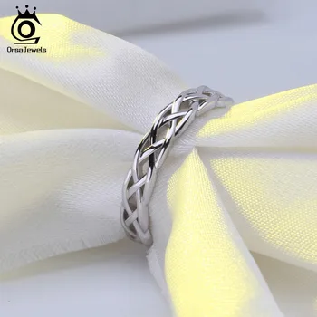 ORSA JEWELS prsten od 925 sterling srebra žene jedinstvena twisted oblik je okrugli prsten zaručnički prsten Modni nakit jubilej dar SR62 1