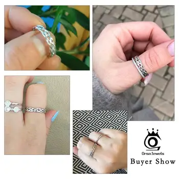 ORSA JEWELS prsten od 925 sterling srebra žene jedinstvena twisted oblik je okrugli prsten zaručnički prsten Modni nakit jubilej dar SR62 2