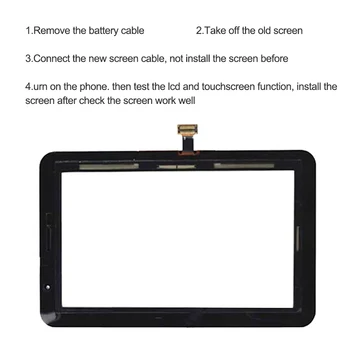 7-inčni P3110 za Samsung Galaxy Tab 2 7.0 P3100 zaslon osjetljiv na dodir Tab2 GT-P3100 Tablet touchpad digitalizator staklo crno bijeli 1