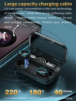 M10 TWS bežične Bluetooth slušalice 5.1 2000mAh Power Bank slušalice sportski Bluetooth slušalica 9D HIFI slušalice fone de ouvido