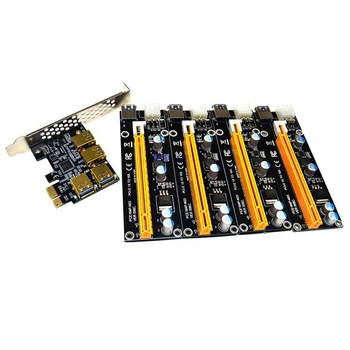 Nova dodatna karta PCIe 1 to 4 PCI express 16X mjesta Riser Kartica PCI-E 1X to 4 PCI-e slot Adapter USB 3.0 Port Multiplikator for Mining 1