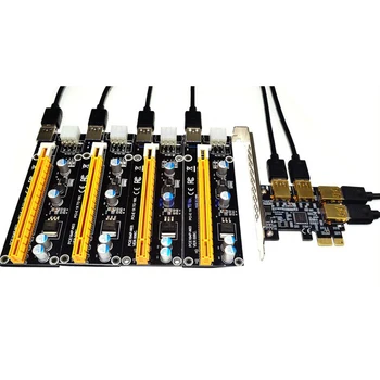 Nova dodatna karta PCIe 1 to 4 PCI express 16X mjesta Riser Kartica PCI-E 1X to 4 PCI-e slot Adapter USB 3.0 Port Multiplikator for Mining 2