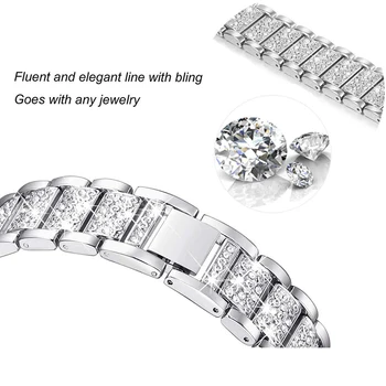JANSIN Bling Diamond Bands for Fitbit Charge 3 Narukvica ženski remen od nehrđajućeg čelika, narukvica za fitbit charge 2 pribor 1