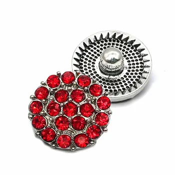 Veleprodaja metala gorski kristal Ugriz gumb w162 cvijet Diy nakit fit 18 mm Snap button ogrlice / narukvice za žene 1