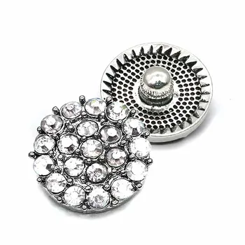 Veleprodaja metala gorski kristal Ugriz gumb w162 cvijet Diy nakit fit 18 mm Snap button ogrlice / narukvice za žene 2