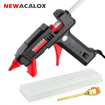 NEWACALOX 110V~240V 60W/100W Hot Melt Glue Gun s 10шт 11mm Hot Melt Glue Sticks Mini Gluegun 1.5 mm ljepilo ljepilo nos DIY alat