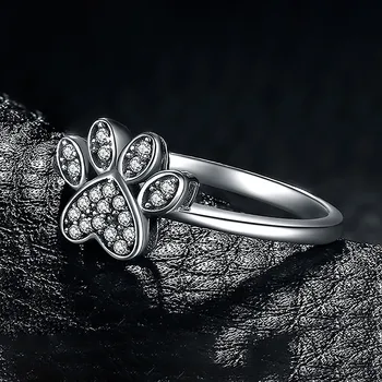 Klasična Ženska Bijela Crystal Nakit Šarm Cirkon Srebrna Boja Vjenčano Prstenje Za Žene Sladak Pas Lapa Angažman Tanki Prsten 1