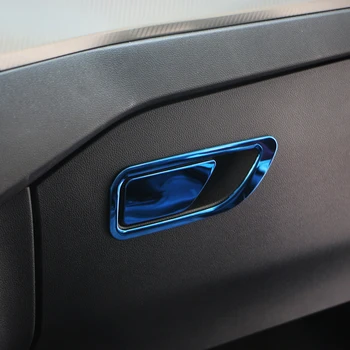 Vozilo pretinac za rukavice pretinac vrata ručka poklopac završiti, pogodan za Ford Focus 2019 od nehrđajućeg čelika unutrašnjost pretinac za rukavice ručka poklopac naljepnice styling automobila 2
