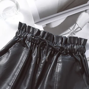 Za nove jesenje kratke hlače 2020 umjetna koža ženska Pu visokim Strukom kratke umjetna koža ženska elastična struk motobike crne kratke hlače 2