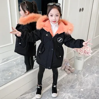 Zima djevojka traper jakna plus krzno je toplo dijete djevojka odjeća pliš traper jakna pamuk djeca 3-12 godina dijete djevojčica jakna 1