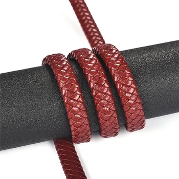 Veleprodaja 12x6mm prirodna koža kabel za DIY muškarci narukvica nakit što ravnu navlake kabel pribor zaključke ručne poklon 1