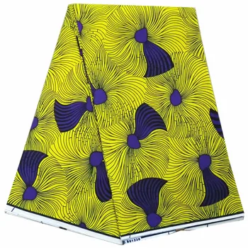 Afrička vosak tiskane tkanine žute boje afričke voštana tiskane tkanine Ankara voštana pamučne tkanine za ženske haljine 6ayrds 1