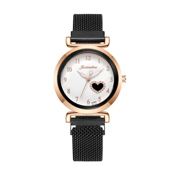 Luksuzni ženski sat narukvica kvarc rose gold mreže Magnet za žene satova u obliku srca ručni sat haljina dame satova dar Relogio 2