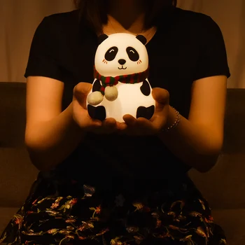 Panda LED Night Light senzor šareni crtani Silikonska lampa na baterije spavaća soba noćni lampe za djecu Djeca 1