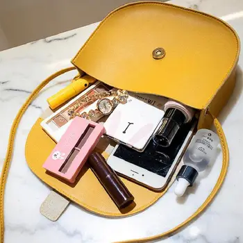 Mali ženski novčanik Shell ramena Messenger torba od umjetne kože moda jednobojan, žuto crna Crossbody torba Bolsas dame telefon novčanik