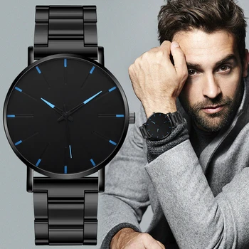 Sat gospodo 2020 Top Casual Luxury Watch Men Business Full Stainless Steel Quartz Watch Relogio Masculino reloj hombre 1