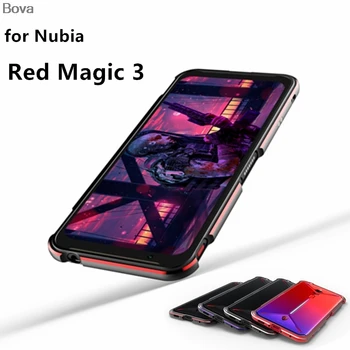 Torbica za Nubia Red Magic 3 Luxury i Deluxe ultra-tanki aluminijski branik za ZTE Nubia Red Magic 3 3s + 2 folije (1 prednji +1 straga) 2