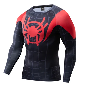2020 new The Miles Morales Cosplay Premium 3D Printed Costume Compression T-shirt Finess Gym Quick-Drying Tops 2