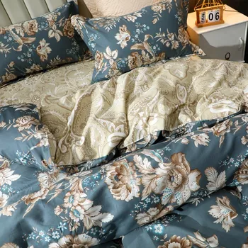 Paisley je berba cvjetni print deka komplet egipatski pamuk ultra soft 4 kom. komplet posteljina s 1 krevetom krevetu 2 jastučnice 2