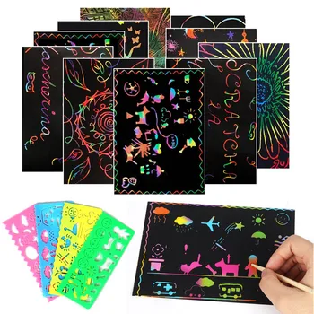50шт čarobni boja Rainbow ispočetka proizvodnja kartica skup s grafitima matrica za crtanje štap DIY Art Painting igračku dječji dar 1