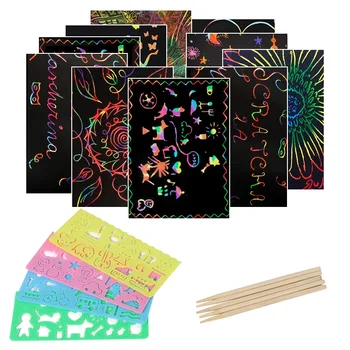 50шт čarobni boja Rainbow ispočetka proizvodnja kartica skup s grafitima matrica za crtanje štap DIY Art Painting igračku dječji dar 2