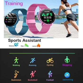 Moda Smartwatch žene muškarci fitness tracker je sportski dame pametni sat za Andoid IOS Music Control čelične smart satovi 1