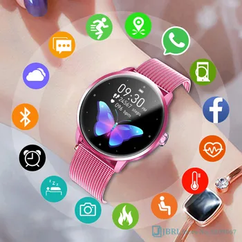Moda Smartwatch žene muškarci fitness tracker je sportski dame pametni sat za Andoid IOS Music Control čelične smart satovi 2