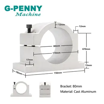 G-PENNY 2.2 KW ER20 Water Cooled Spindle Kit CNC Spindle 4 ležajevi & 2.2 KW inverter VFDS & 80mm nosač vretena & 75w, vodena pumpa 1