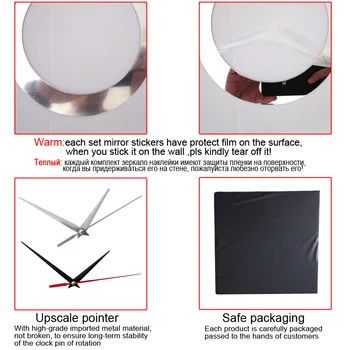 Novi prodaja satova satovi nakit kuće diy 3d ogledalo zidni sat dnevni boravak kvarc akril moderan dizajn 2