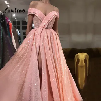 Pink Arapski Kaftan Dubai Party Dress Vestido De Festa Longo S Ramena Abendkleider 2018 Večernja Haljina Long Abiye Custom 2