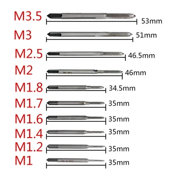 5pcs Mini M1 M1.2 M1.4 M1.6 M1.7 M1.8 M2 2.5 3.5 M3 Tap Set direct cleated navoj HSS metričke ručne bušilice метчики 1