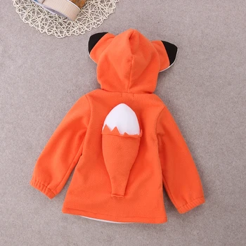 0-4Y dijete djeca dječak djevojčica jesen odjeća Polarni runo dugi rukav životinja: lisica 3D uši majica s kapuljačom kaput jakna vrhovima 1