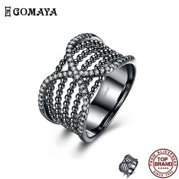 GOMAYA x oblik jasno Cirkon prsten za žene niz perli romantična dizajn prsten za vjenčanje godišnjicu dar modni nakit Dragulji 1