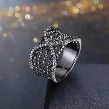 GOMAYA x oblik jasno Cirkon prsten za žene niz perli romantična dizajn prsten za vjenčanje godišnjicu dar modni nakit Dragulji 2