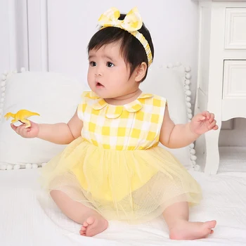 Newborn Baby Summer Girls Clothes Lovely Slatka Princeza Dress+оголовье 2 kom. Dječja odjeća za djevojčice slatka slatka outfits 1