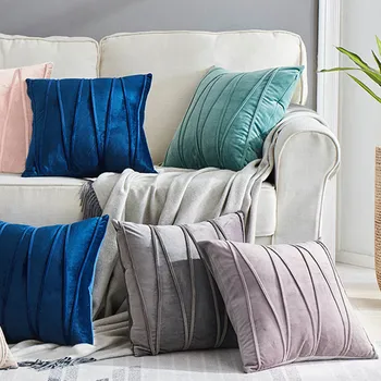 Moderna mekani baršun tkanina jastučnicu jednobojnu prugasta jastučnicu kauč Dekorativna jastučnica home dekor 45*45cm 2